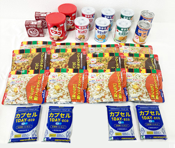 長期保存可能な非常食・飲料水セット